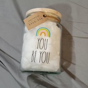 Rae dunn cottonball glass jar nwt